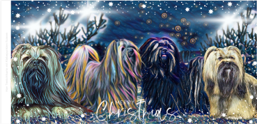 Preview: Windlicht II - Lhasa Apso „Full of Stars – Merry Christmas"